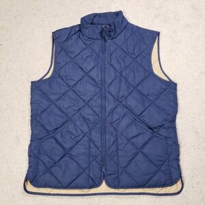 J Crew Vest Mens Medium Navy Walker Zip Padded Puffer Quilted Bubble Classic